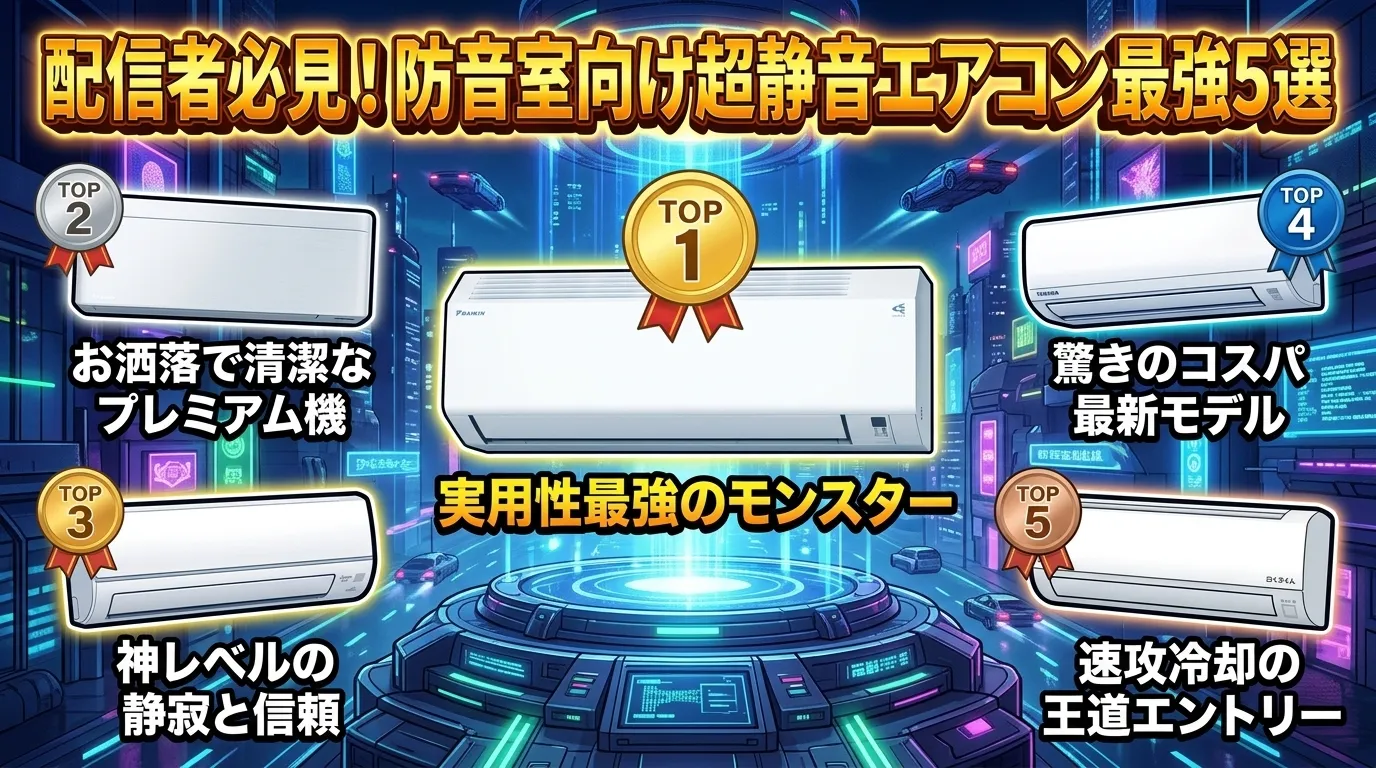 防音室 エアコン選びの正解！配信者・音楽家向け超静音モデルTOP5【2026年最新】